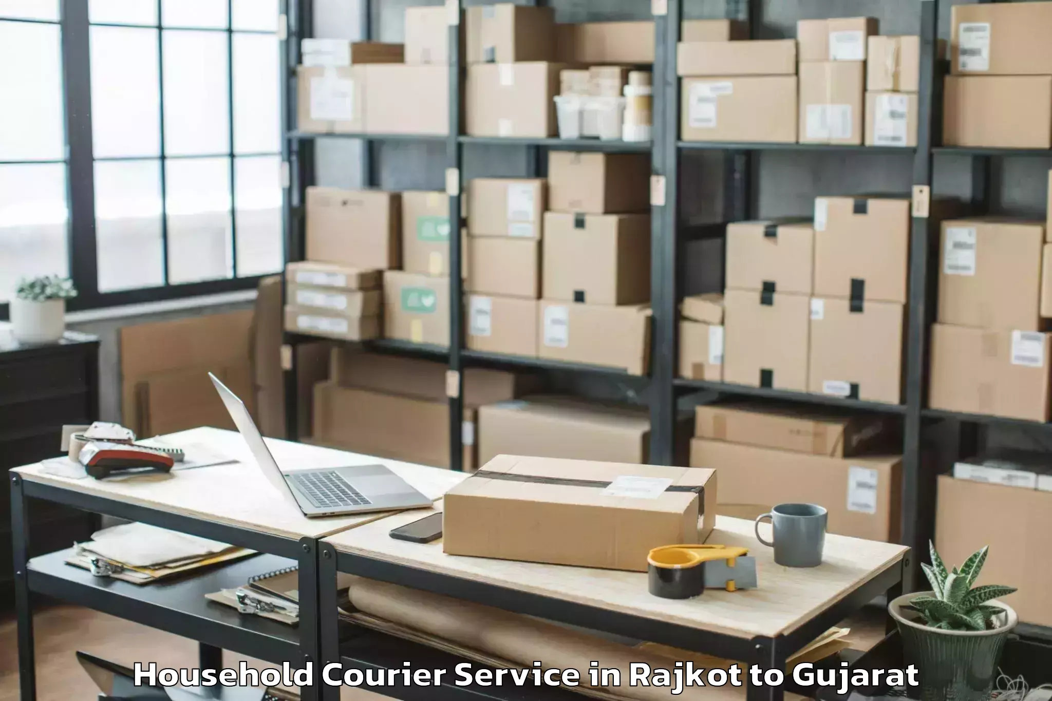 Top Rajkot to Amod Household Courier Available